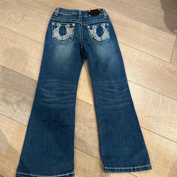 WIRED HEART GIRLS SIZE 6 ADJUSTABLE WAIST BOOTCUT JEANS - Picture 7 of 11